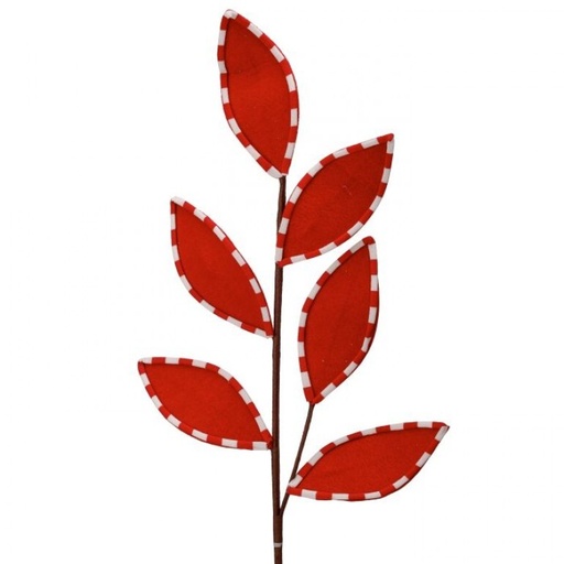 [MTX70438] 25" FELT LEAF SPRAY W/PEPPERMINT EDGE
