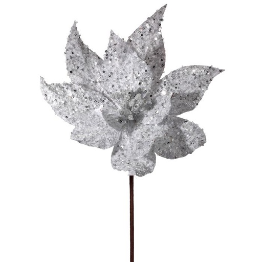[MTX70430] 24" GLITTER POINSETTIA STEM