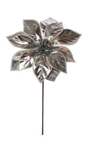 [MTX70429] 24"METALLIC GLITZY POINSETTIA STEM