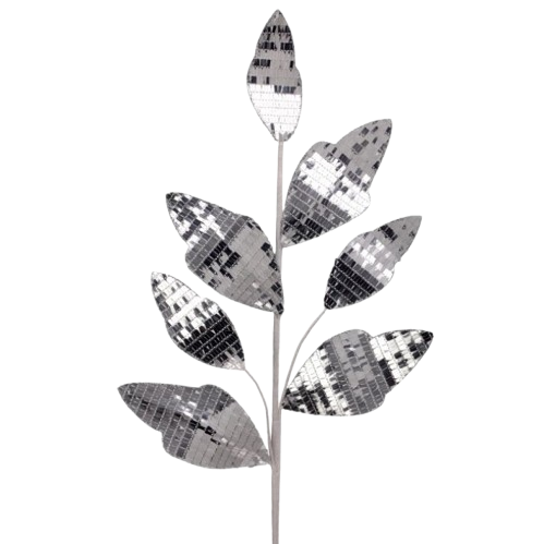 [MTX70416] 30" SHINY MIRRORED LEAF SPRAY