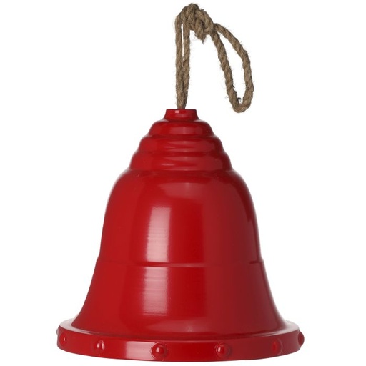[MTX70376] 13" METAL HANGING BELL W/ROPE RED