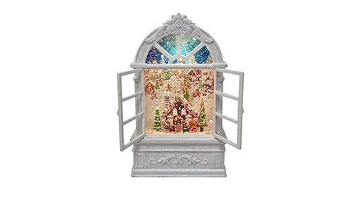 [743903152321] 9"LED B/O TMR VILLAGE ARCH WINDOW GLOBE USB