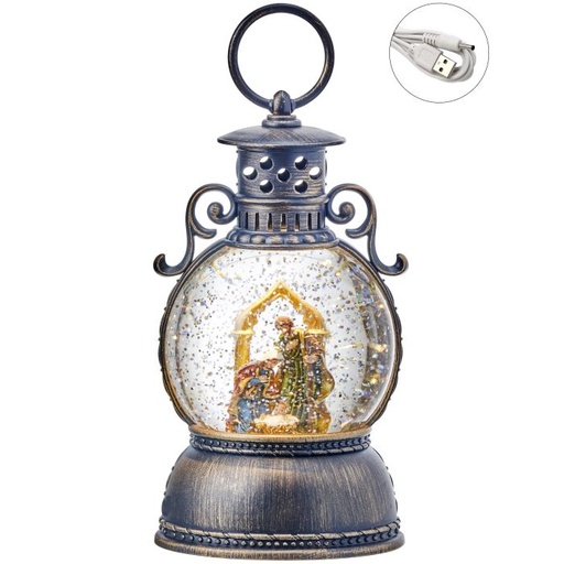 [MTX70340] 8" LED B/O TMR HOLY FAMILY LTRN WTR GLOBE USB
