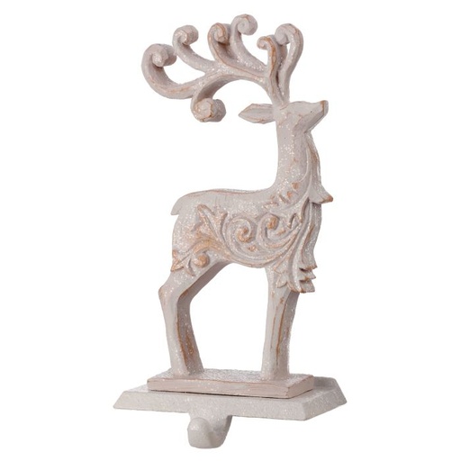 [MTX70131] 11" RESIN WINTER DEER STOCKING HOLDER