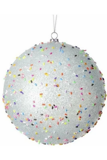 [MTX69528] 140MM CANDY SPRINKLE BALL ORNAMENT 2 PC BOX