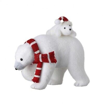 [743903108212] FROST POLAR BEAR & CUB ON BACK SCARF & HAT
