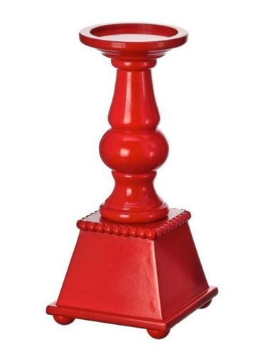 [MTX49745L] 12"WOOD/METAL CANDLE STAND