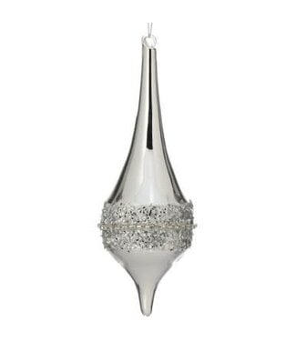 [MTX69153] 9"GLASS/JEWEL TEARDROP FINIAL ORNAMENT