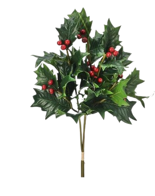 [MTX69066] 18"NATURAL TOUCH HOLLY BERRY BUNDLE X3
