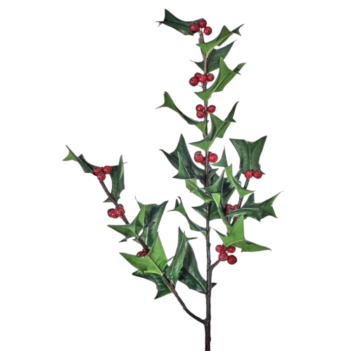 [MTX69058] 32"NATURAL TOUCH HOLLY BERRY SPRAY
