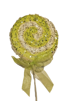 [MTX69000] ICED CANDY LOLLIPOP ORNAMENT GREEN/WHITE
