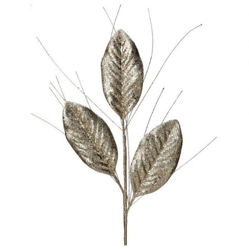 [MTX68945] 28"MICRO BEADED/SEQUIN MAG LEAF SPRAY