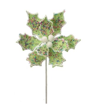 [743903102852] 24" SPRINKLES CANDY POINSETTIA STEM