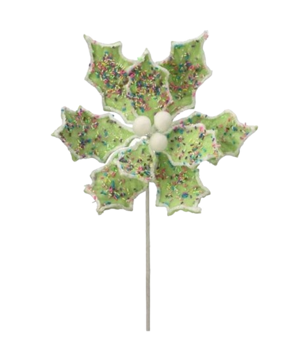 [MTX68906] 24" SPRINKLES CANDY POINSETTIA STEM GREEN 