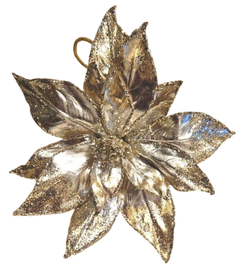 [MTX68893] TWOTONE METALLIC SEQUIN POINSETTIA STEM CHAMP/PLAT