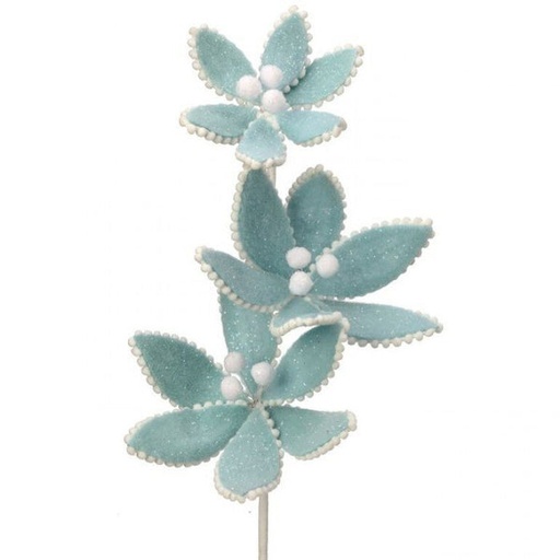 [MTX68864] FROSTED TRIPLE CANDY POINSETTIA STEM BLUE/PASTEL