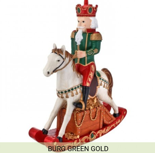 [MTX68701] 48”RESIN NUTCRACKER ROCKING HORSE