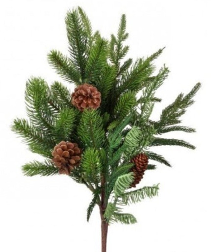 [743903098179] 24"REAL TOUCH NORFOLK/SPRUCE/JUNIPER SPRAY
