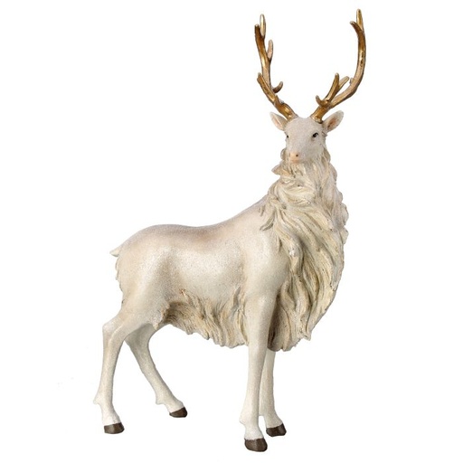 [MTX68474] 19"RESIN CHAMPAGNE FROST STANDING ELK