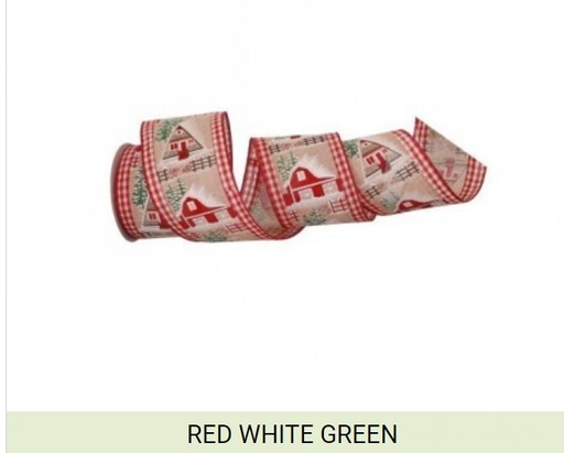 [MTX67861] 4"X10Y BARN/HOUSE SCENE ON CHECK RIBBON