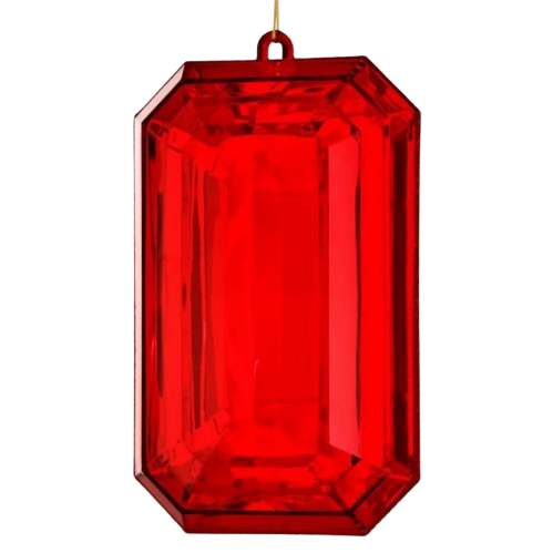 [MTX67416] 9" ACRYLIC EMERALD CUT PRECIOUS GEM ORNAMENT