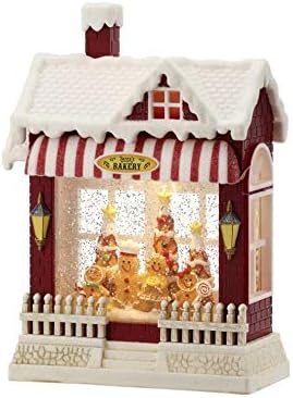 [MTX67226] 10"LED/BTY/TMR GINGERBREAD SHOP WTR GLOBE USB