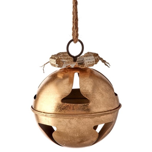 [MTX66903] 8" METAL JINGLE BELL/BOW ORNAMENT W/ROPE