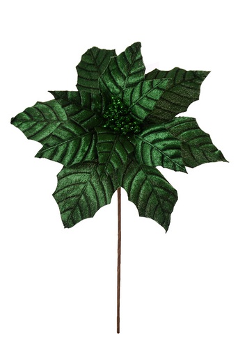 [743903026660] 24" METALLIC VEINED POINSETTIA STEM