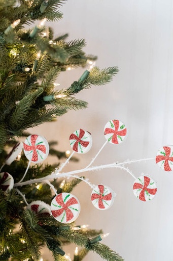 [743903025311] 26" FROSTED PEPPERMINT CANDY SPRAY