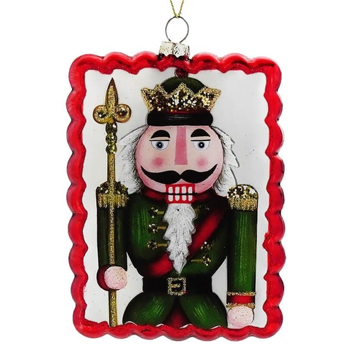 [743903022129] 5" GLASS FLAT NUTCRACKER ORNAMENT INDIVIDUAL