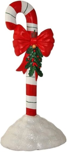 [MTX66560] 36" RESIN OUTDOOR CANDYCANE W/BOW&HOLLY