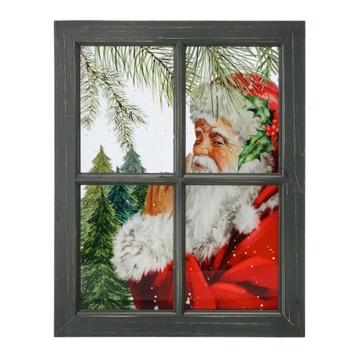 [MTX66439] 16"X19" ACRYLIC SANTA W/TREES WINDOW