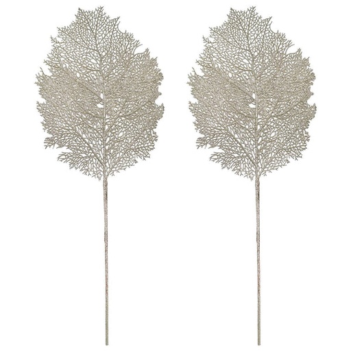 [743902987870] GLITTER LACE FAN CORAL STEM