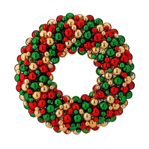 [MTX63752-MIX] 24" VP DELUXE MIXED BALL WREATH RDGG