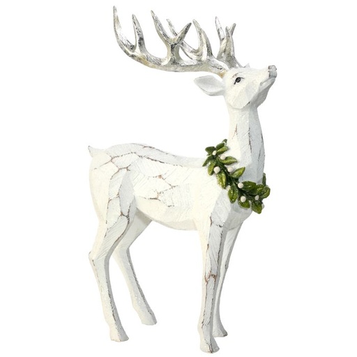 [MTX63446] 16´´RSN FROSTED STANDING MISTLETOE DEER