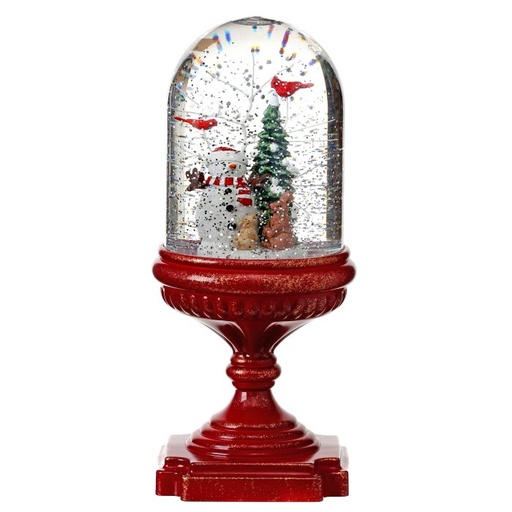 [MTX59715] 10.5´´ LED B/O TMR SNOWMN PEDESTL WTR GLOBE USB