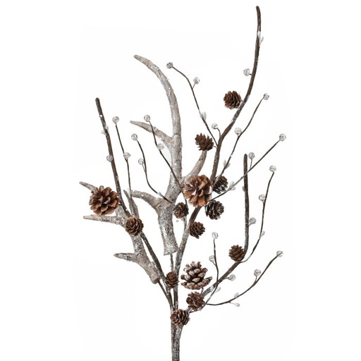 [MTX59007] FROSTED ANTLER/CONE/CLEAR BEAD SPRAY