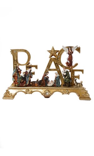 [743902870103] 23" RSN ORNATE "PEACE" NATIVITY TABLE PIECE"