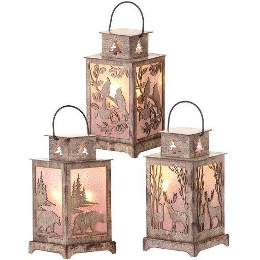 [MTX62987] 5.5´´LED BTY/TMR CARDBRD LANTERN ORNAMENT INDIVIDUAL