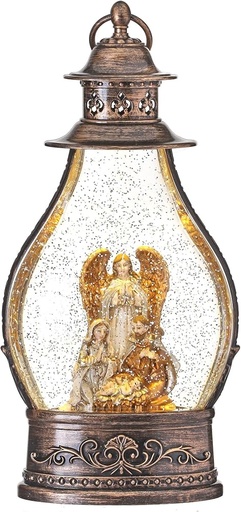 [MTX62336] 13" LED B/O TMR NATIVITY LANT WATR GLOBE USB