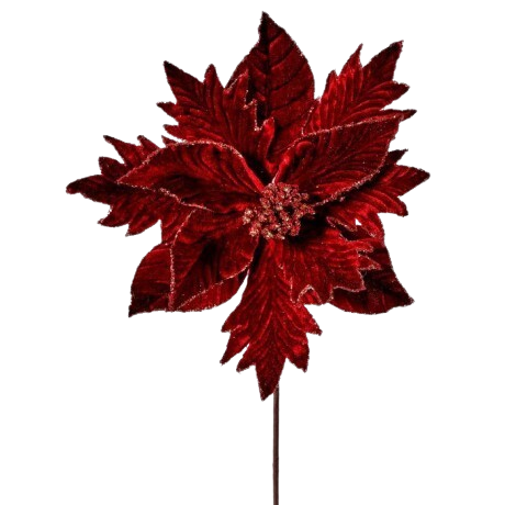 [MTX62050] 20´´VELVET GOLD MIX GLITER POINSETTIA STEM