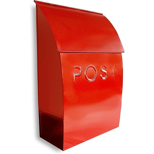 [743902756544] 24" METAL SANTAS MAILBOX ON POST 