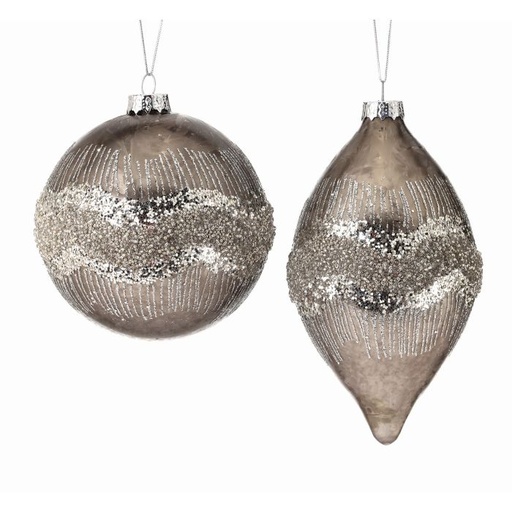 [MTX56444] 4-6´´GLASS FROST GLITTER WAVE BALL/KNST INDIVIDUAL