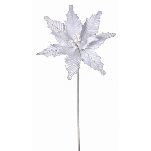 [MTX56555] 24´´GLT EDGE BUGLE BEAD VELVET POINSETTIA STEM