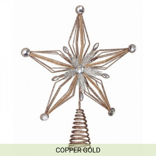 [MTX56823] 12.5´´WIRE GLITTER JEWEL STAR TREE TOPPER