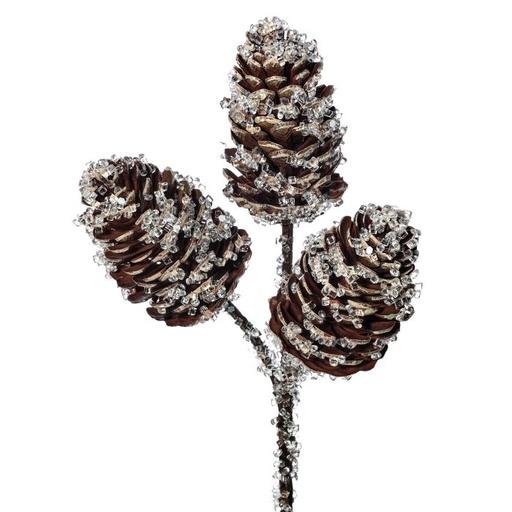 [MTX65814] 12" PLASTIC ICE PINE CONE X3 PICK