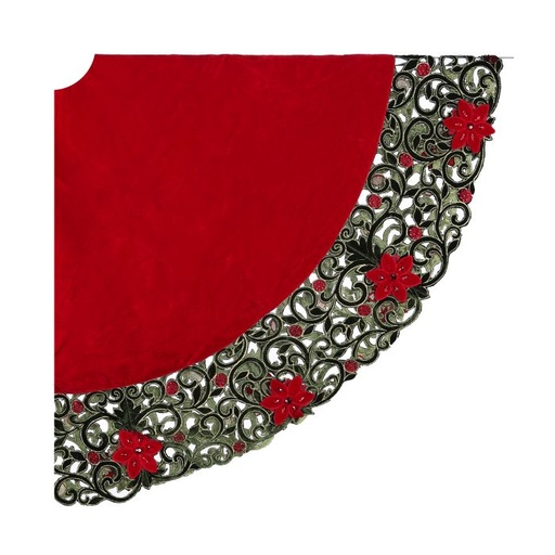 [MTX65064] 64"D BERRY VINE JEWEL POIN VELVET TREE SKIRT 