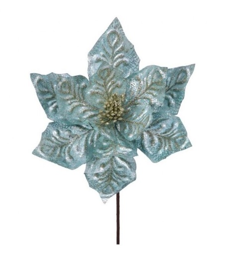 [MTX64349] 24" GLITTER TRINITY POINSETTIA STEM 