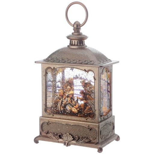[MTX65600] 10"LED/BTY/TMR NATIVITY SQUARE WATR GLOBE USB