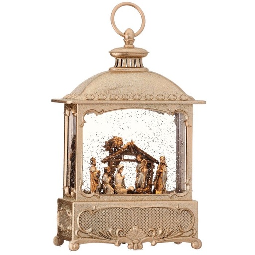 [MTX65586] 12" LED/BTY/TMR NATIVITY SQAURE LANT GLOB USB